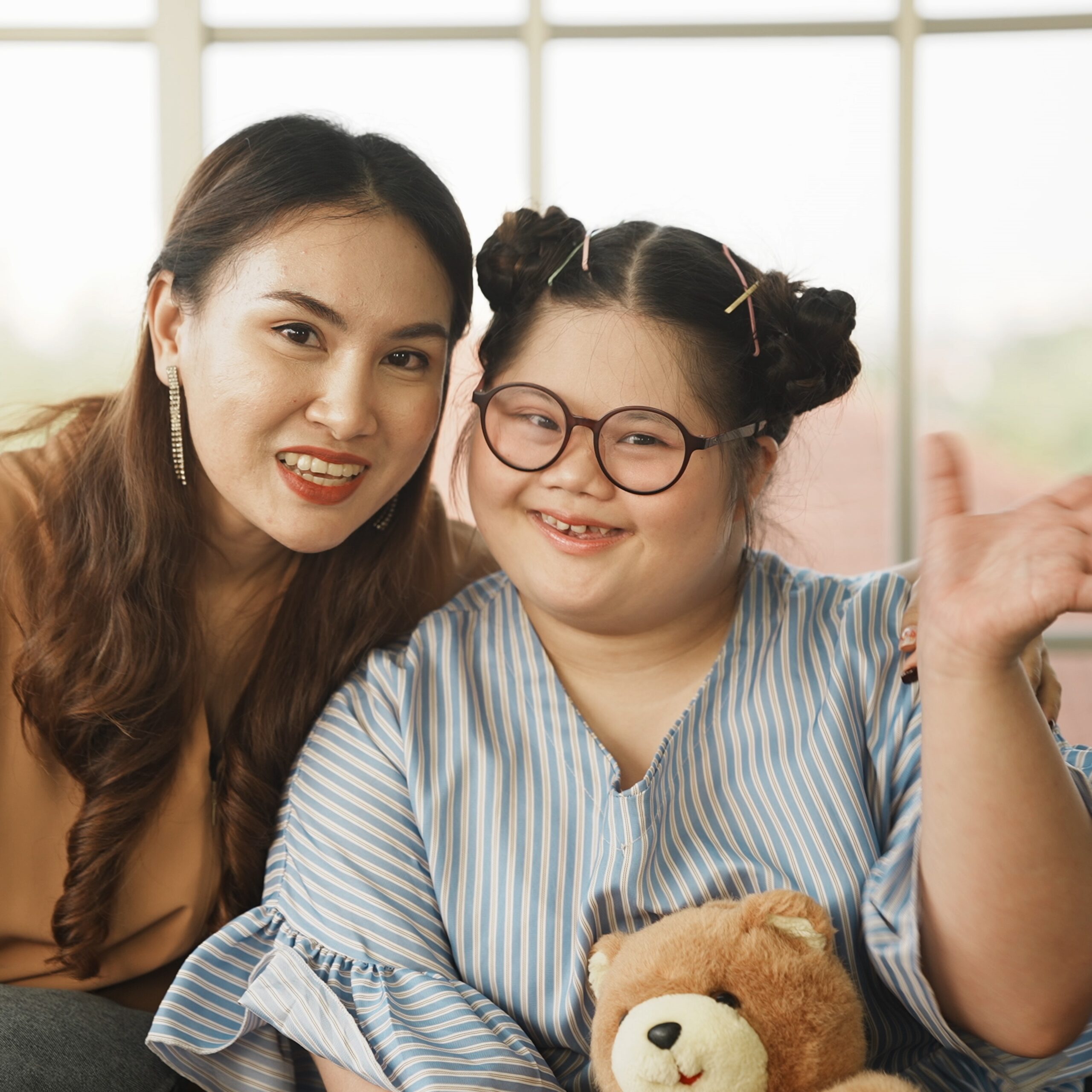 Asian Special Needs Child Square